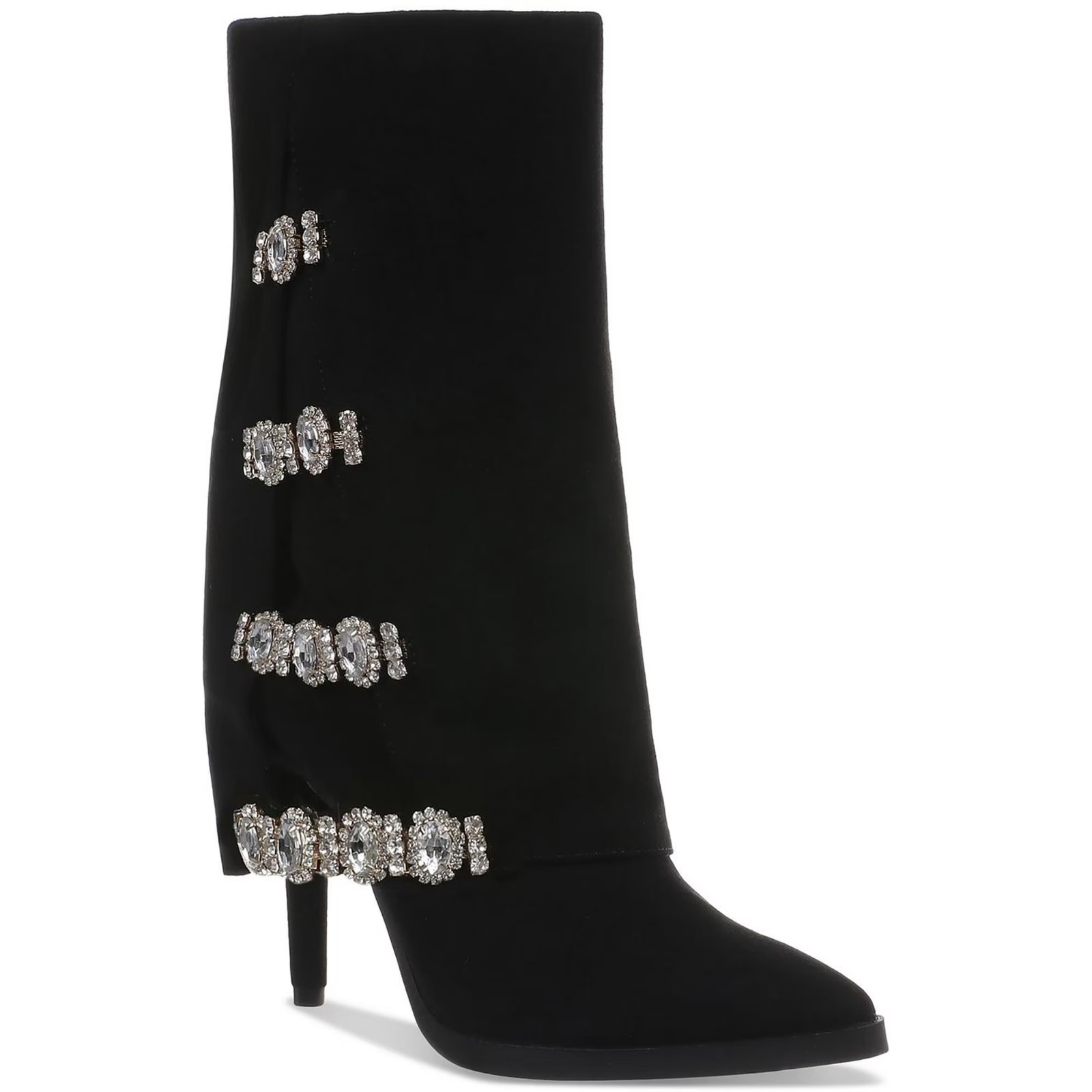Thalia Sodi Nami Embellished Mid-Calf Boots Black US Size 7.5