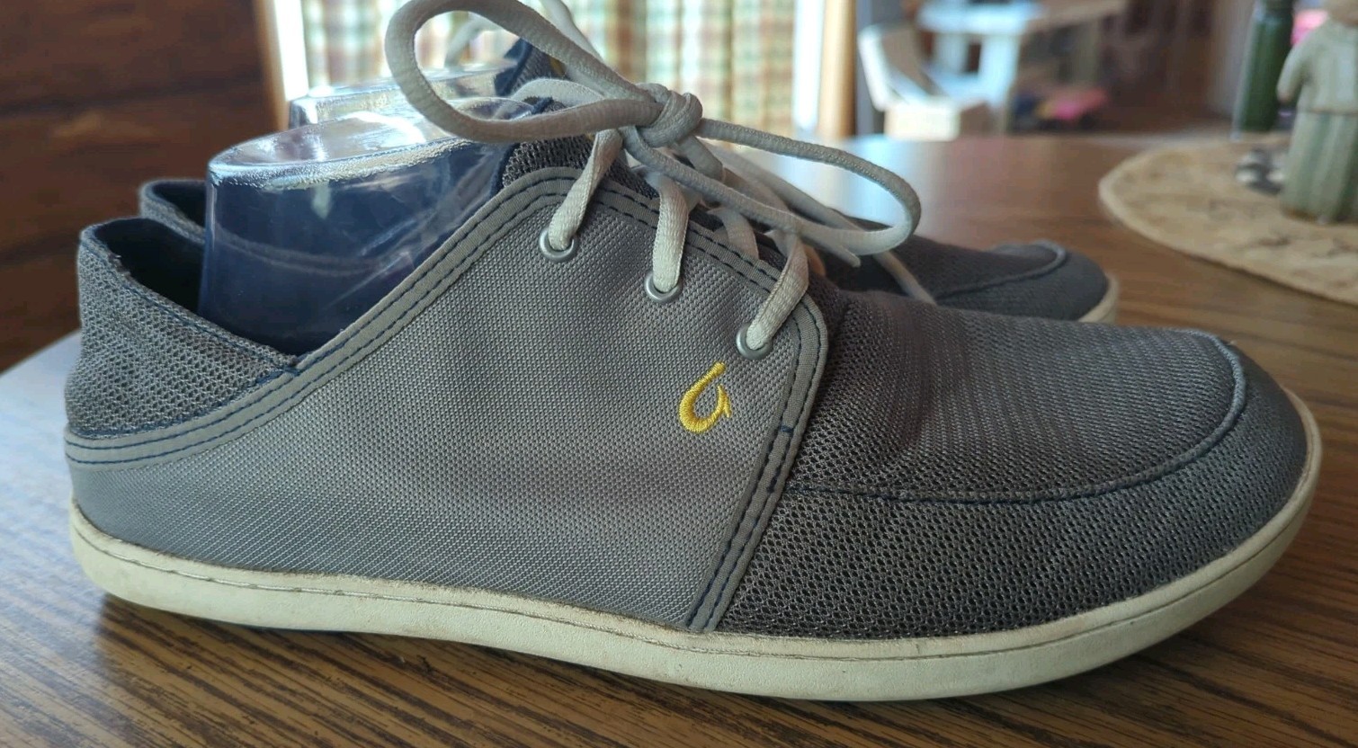 Olukai Nohea Moku Grey Mesh Boat Shoes Slip On Sneakers Men’s Size 10.5 Gray