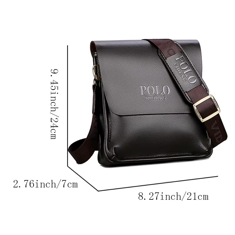 Polo Style Vertical Shoulder Bag Casual Crossbody Business Travel Bag Free Ship