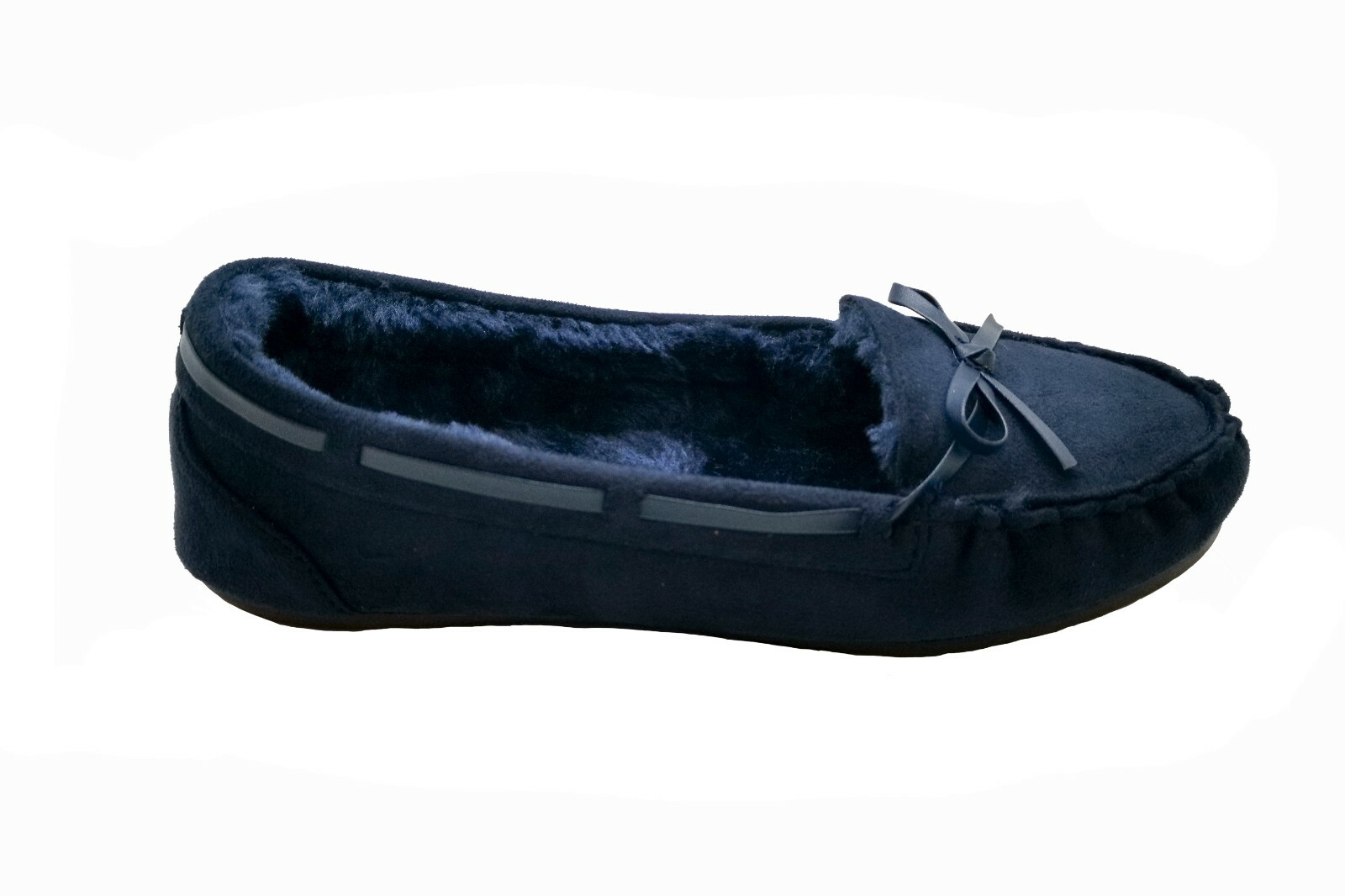 Moccasins Women Slip On Indoor Outdoor Shoe Slipper Fur Loafer #985