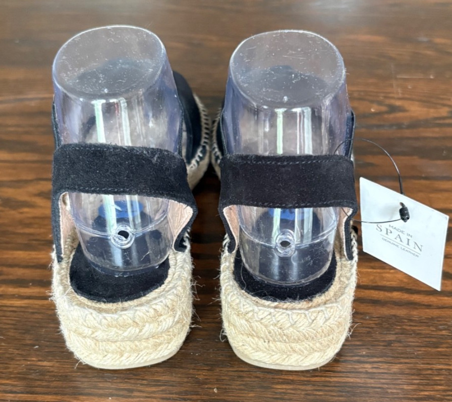 NEW Ladies Black PICON Espadrille Leather Sandals Hand Made in Spain Sz 7.5 – S2