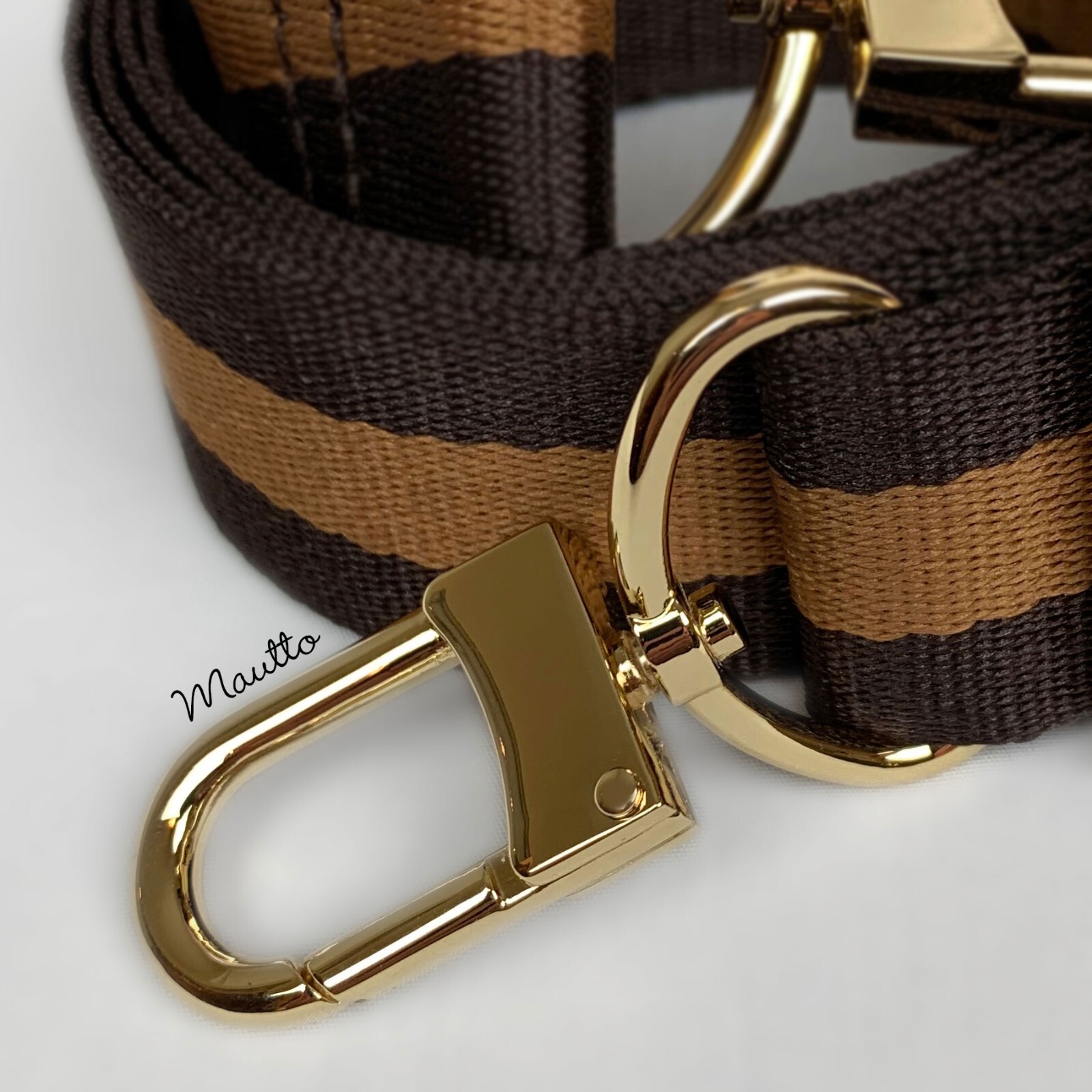 Dark Brown & Golden Honey Strap for LV Purses/Bags – Adjustable Crossbody Length