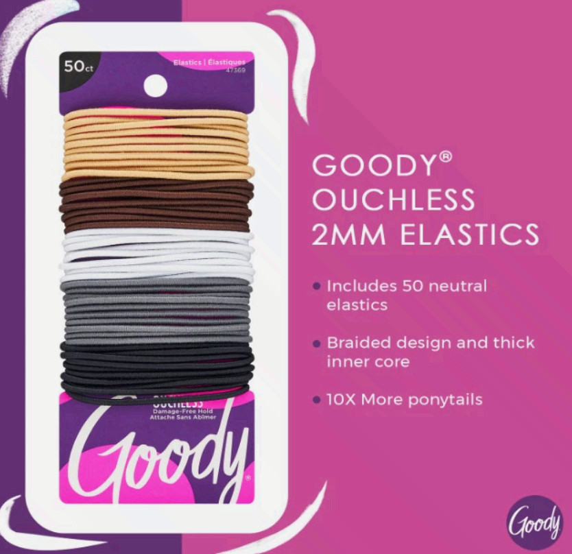 Ouchless Elastic Hair Ties – 50 Ct Assorted Neutrals 2MM Rubber Bands for Hai…