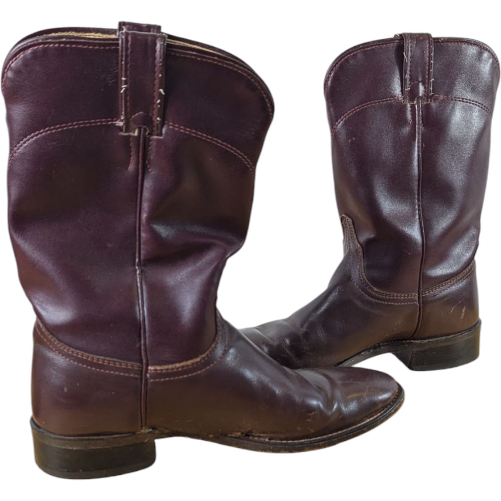 Laredo Cowboy Boots Size 7 D 7D USA Made Burgundy (REPAIRED Flaws)