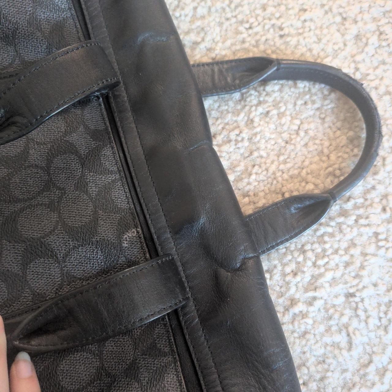 Coach Mens Black Signature Inner Pockets Travel Briefcase/Document Case