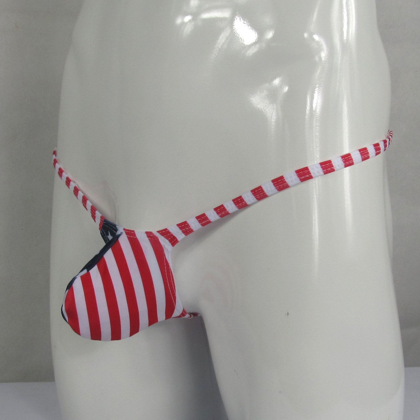 K403 P Hot Men String Thong Bulge Pouch T-back Star & Stripes Patriotic