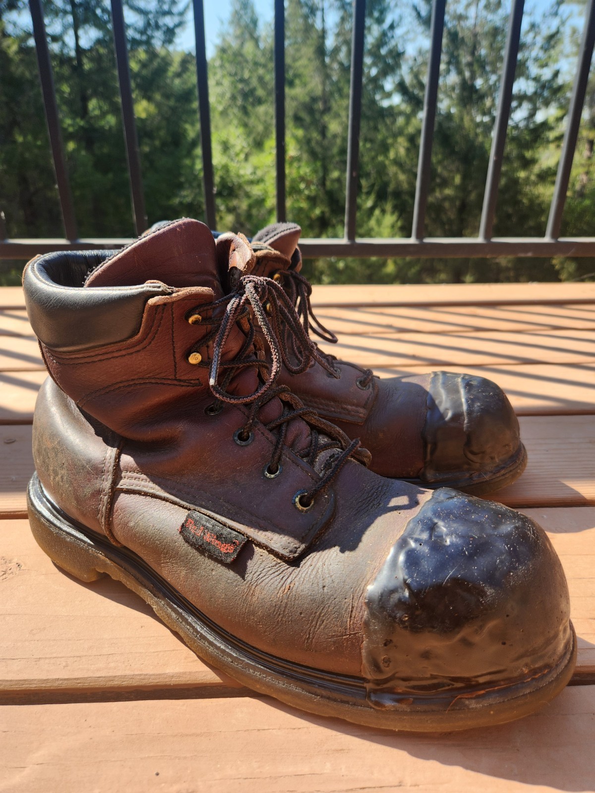 Red Wing Mens Safety Steel Toe Leather Work Boots Size 12D 6″ Supersole 2.0 2406