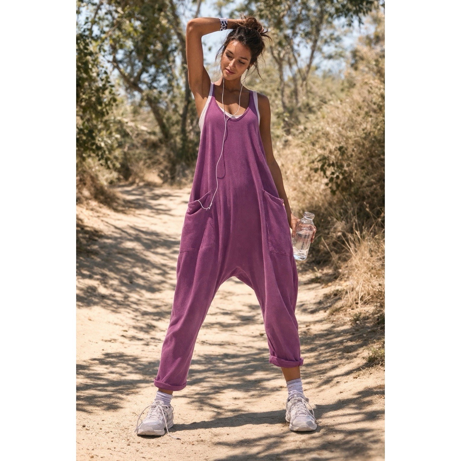 Free People Movement Hot Shot Jumpsuit Deep Mulberry NWT New With Tags Small