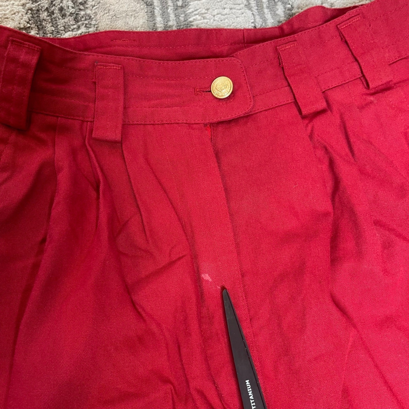 Vintage 80s MONDI West Germany Red High Waisted Pleated Trousers Womens 38 25×25