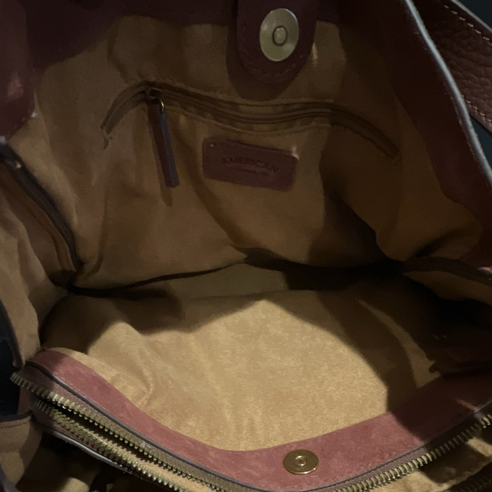 NWT American Leather Co. Auburn Triple Entry Tote Purse