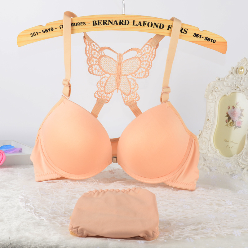 Sexy Racer Back Front Closure Bra Set Plunge Lingerie Size 32-38AB Bra + Panties