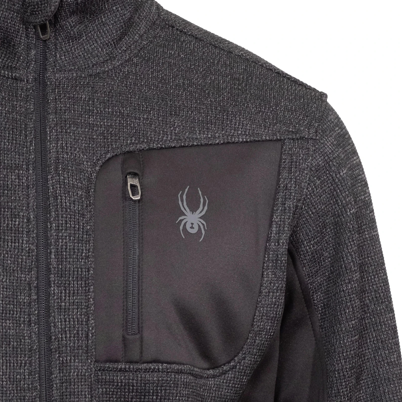 Spyder Men’s Full Zip Relaxed Fit Stand Collar Jacket, Black, Size S