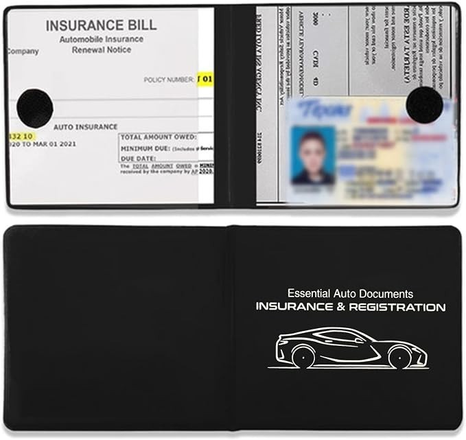 2PCS Car Registration and Insurance Card Holder, 10.6”×4.8” Essential Auto