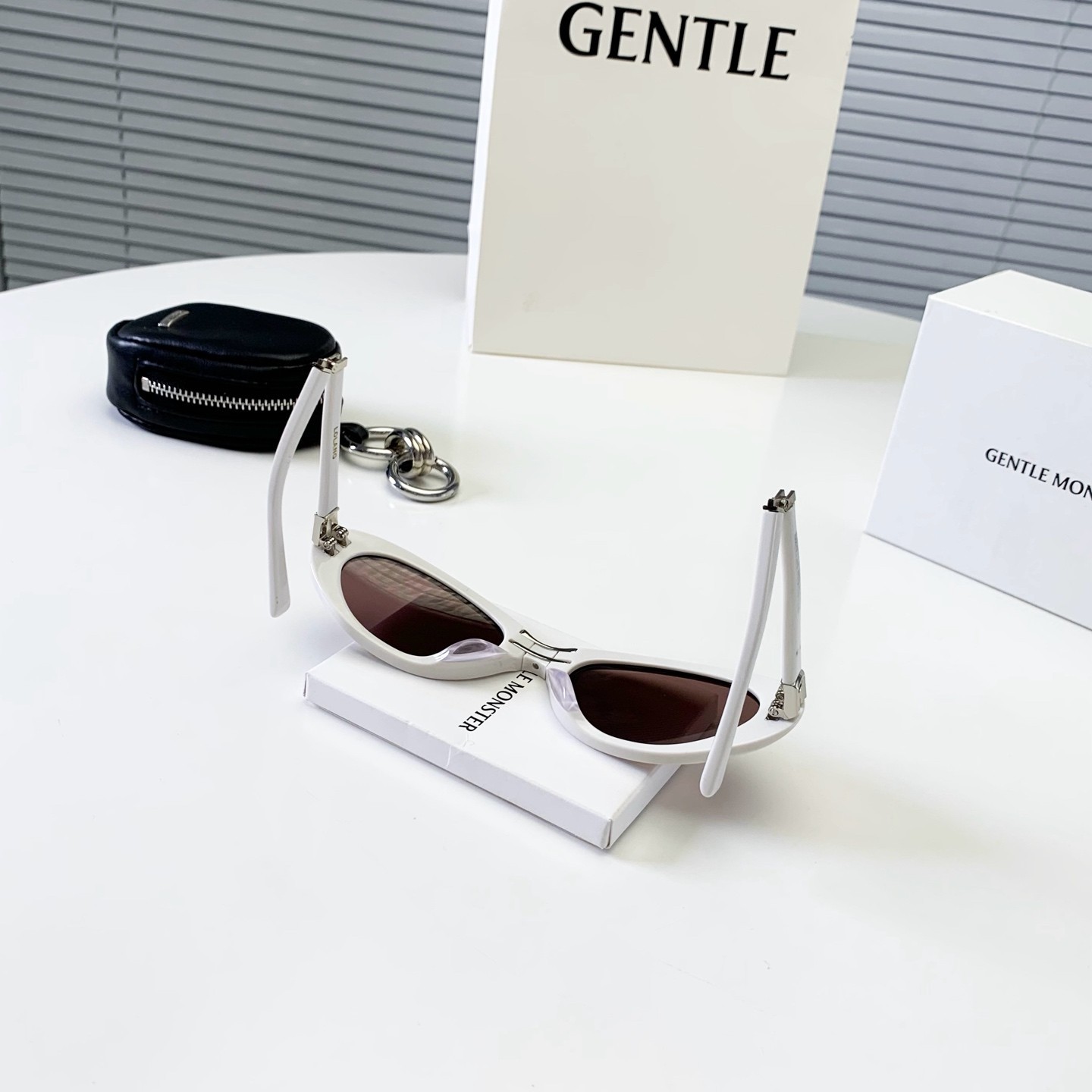 GENTLE MONSTER LOLANG White Brown 55口21-132 Sunglasses New w/ Case