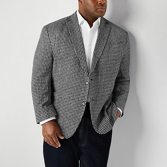 Stafford Mens navy check plaid Sport Coat Suit jacket sizes 44 to 50 S, R, L