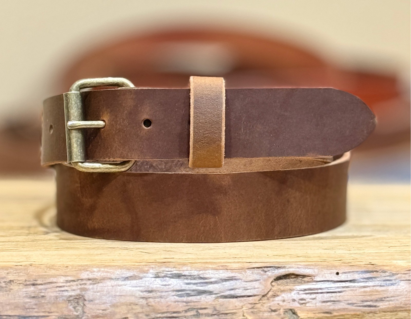 Full Grain Leather Belt 1.5″ Heavy Duty Buffalo Crazy Horse Work Belt USA