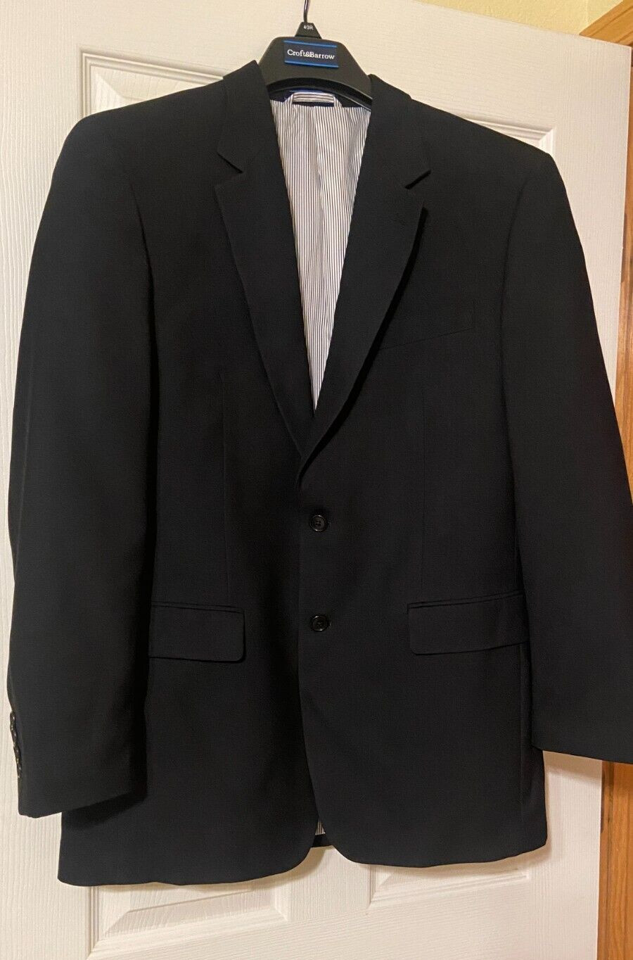 Croft & Barrow Men’s Classic Fit Sport Coat Jacket 40R Black 2-Button Polyester