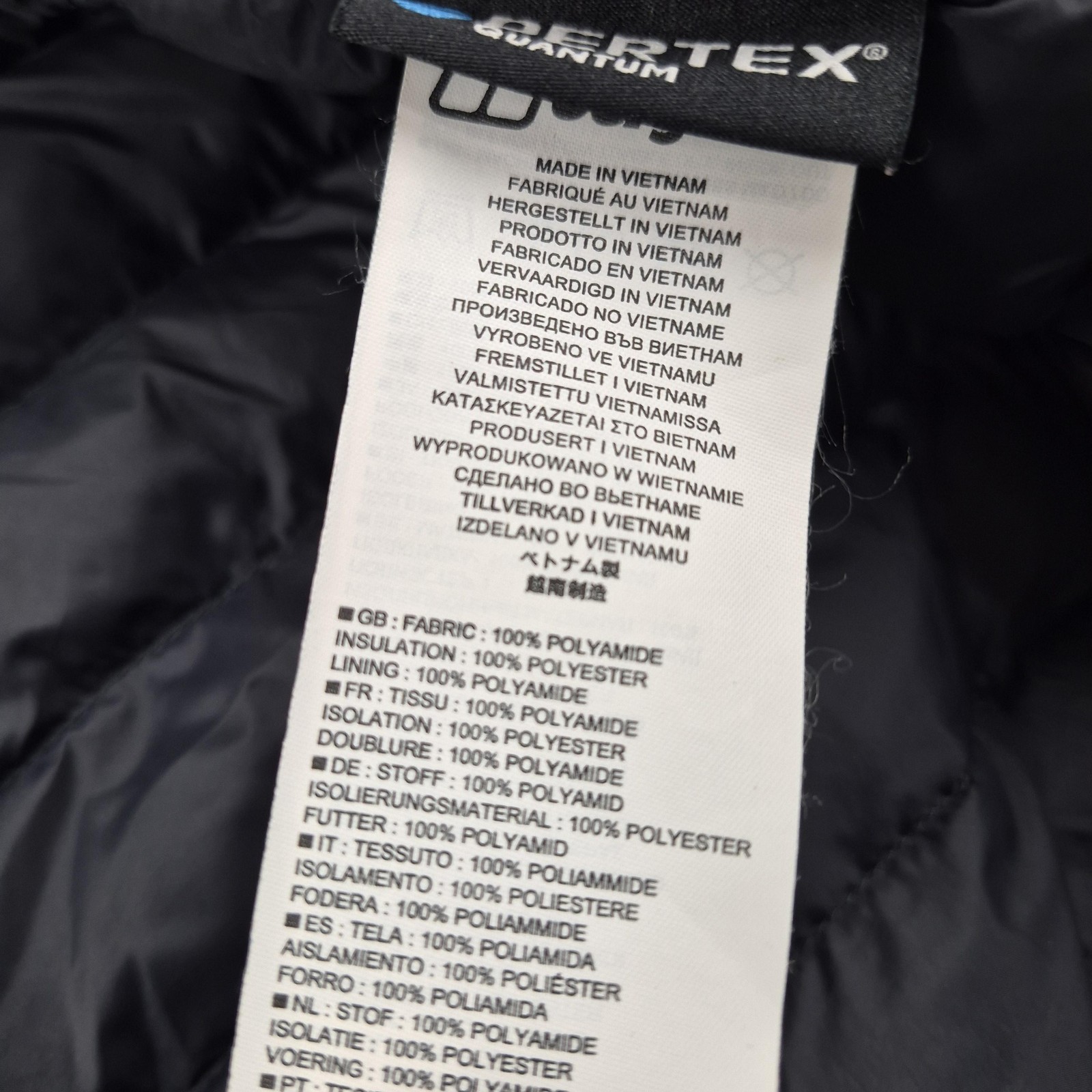 Berghaus Gilet Mens Extra Large Vaskye Black Hydroloft Pertex Quilted Vest
