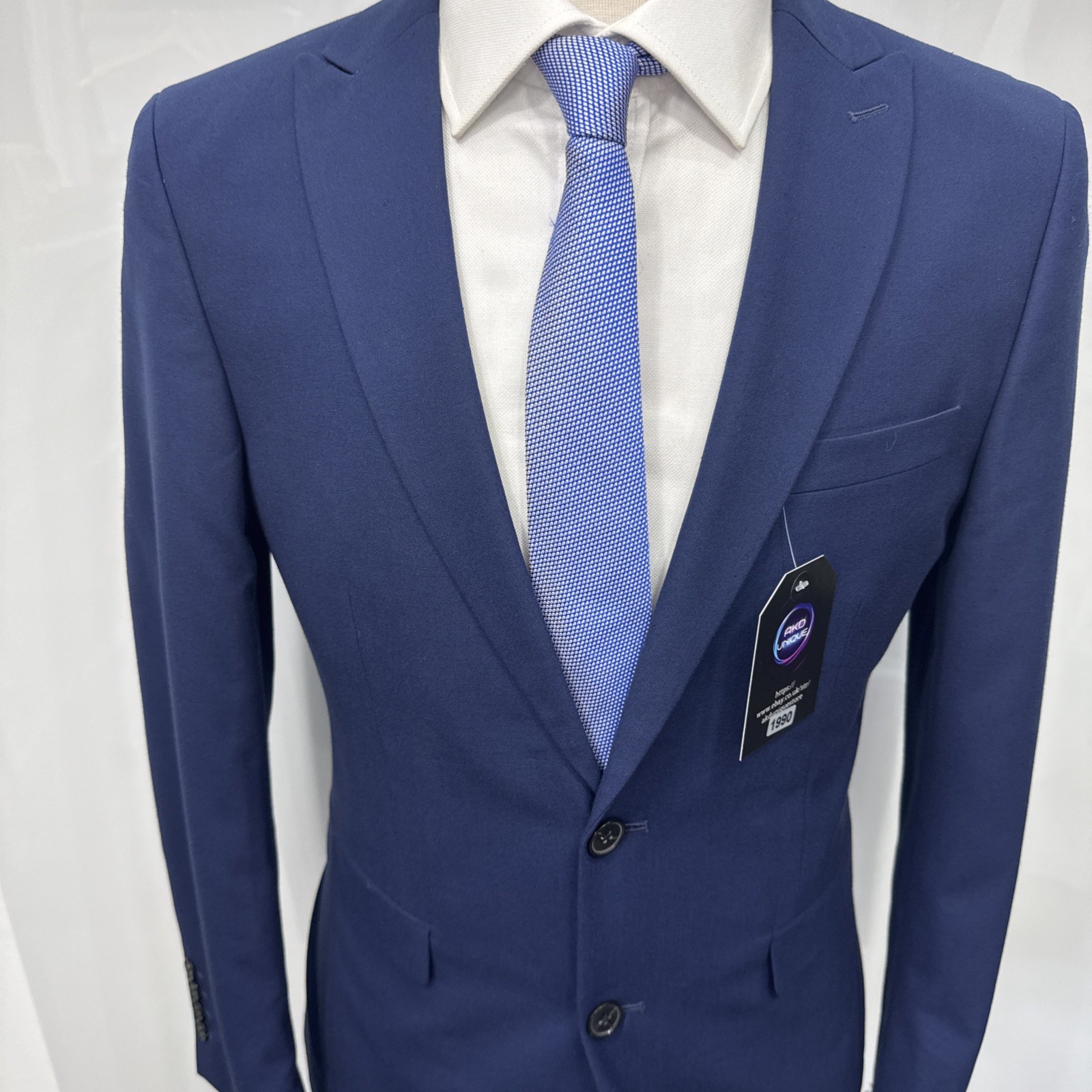 NEXT TAILORING Blue Slim Fit Modern Suit Jacket Blazer Chest 38 Short