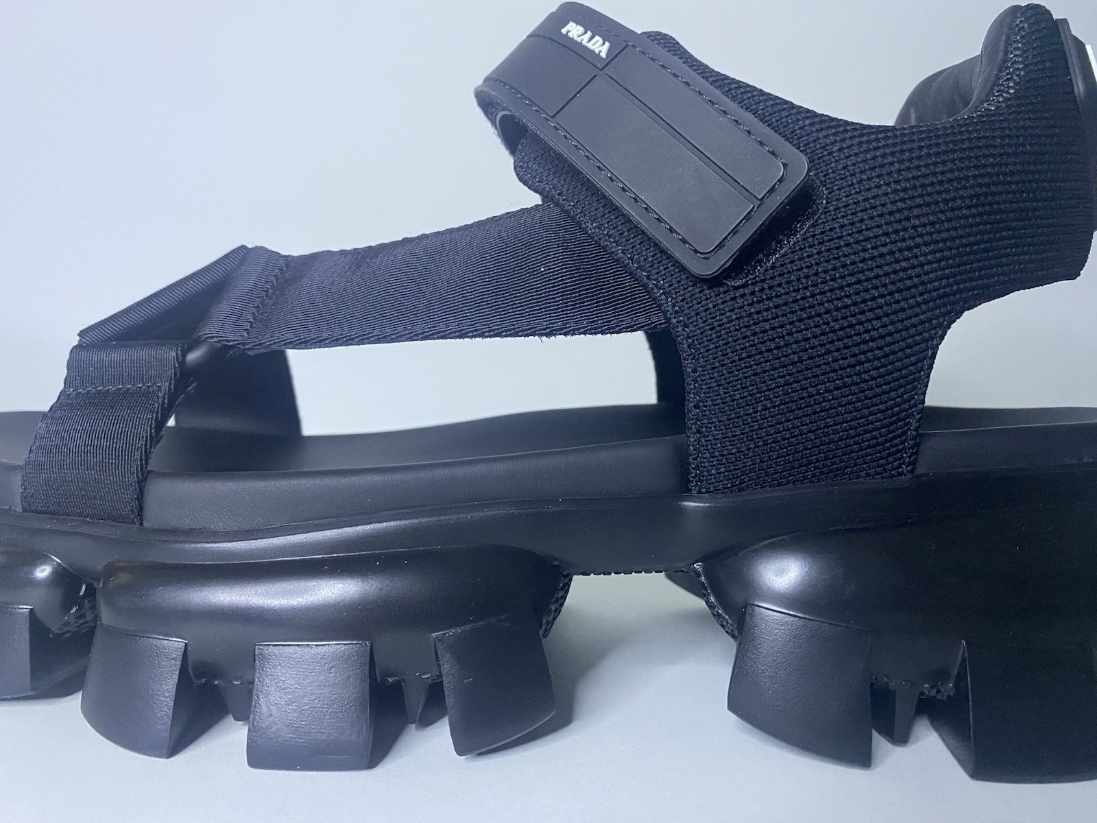Men’s Size 10 US (9 UK) PRADA Lug-Sole Sport Sandals New In Box Black