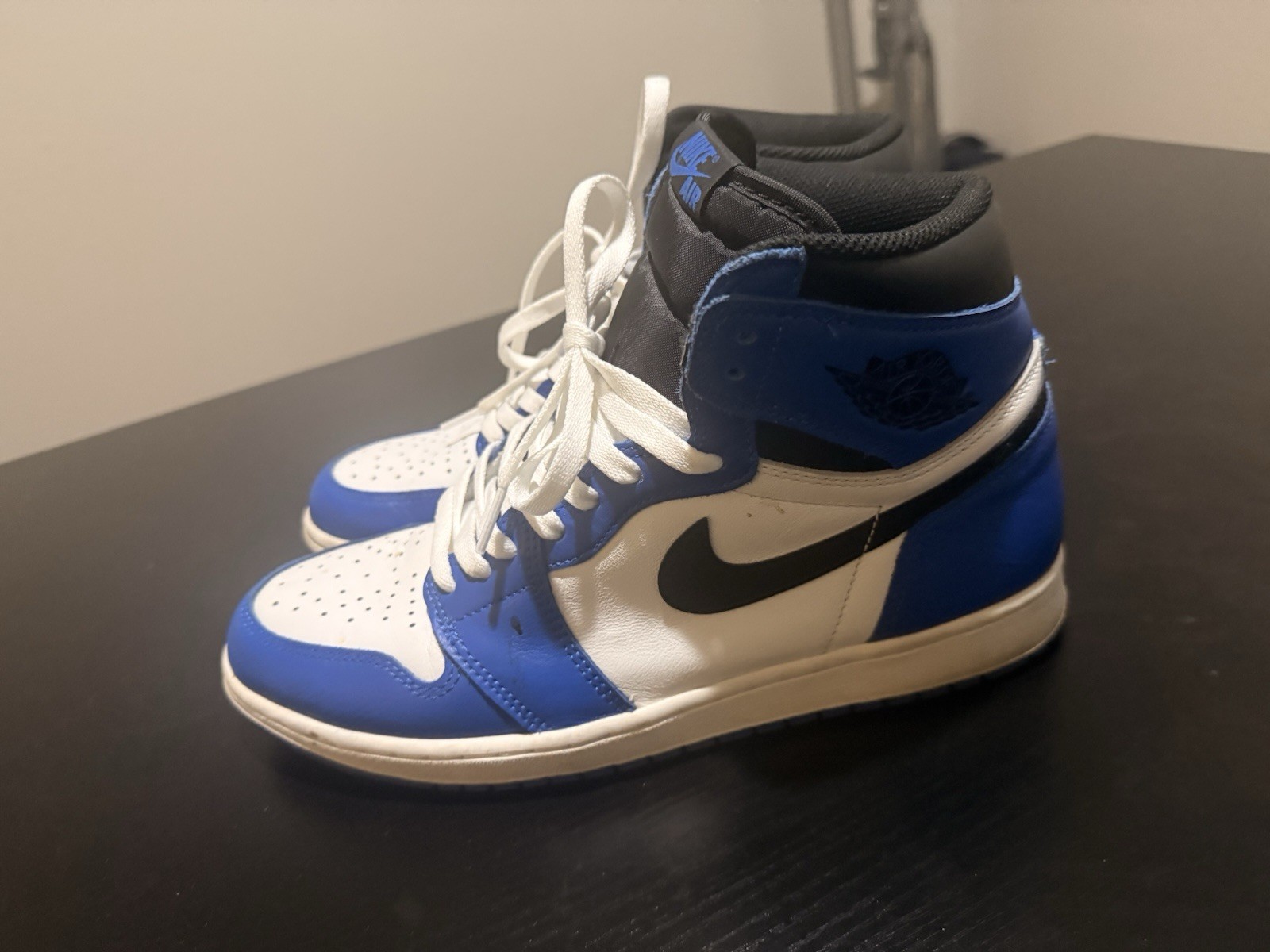 Jordan Air Jordan 1 Men’s High Top Basketball Sneakers Lace-Up Colorblock Blue
