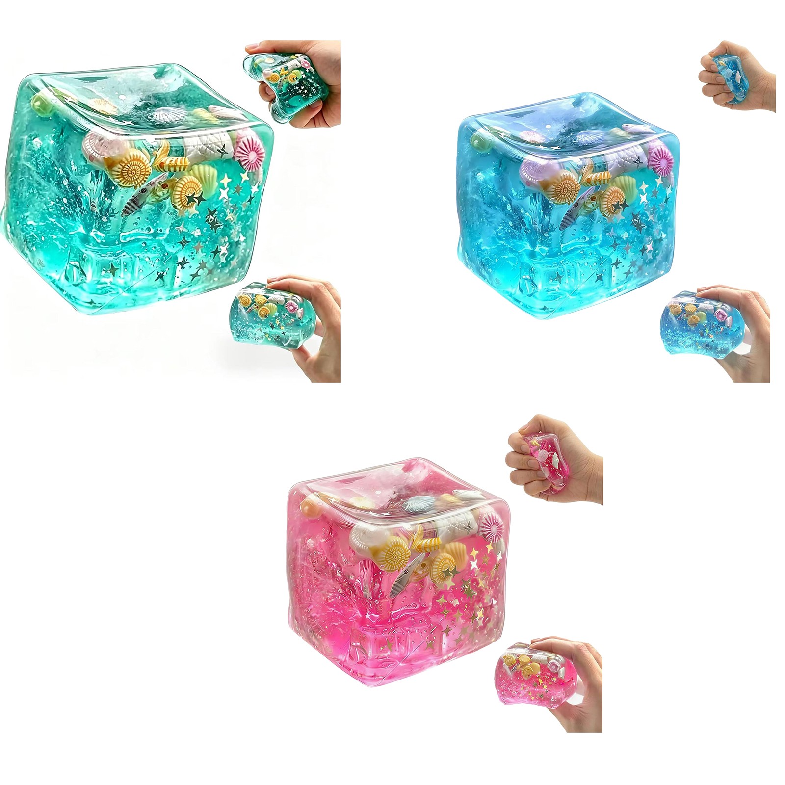 1Pcs Squishy Toys Funny Squeeze Toys Office Stress Relief Balls With Seashells