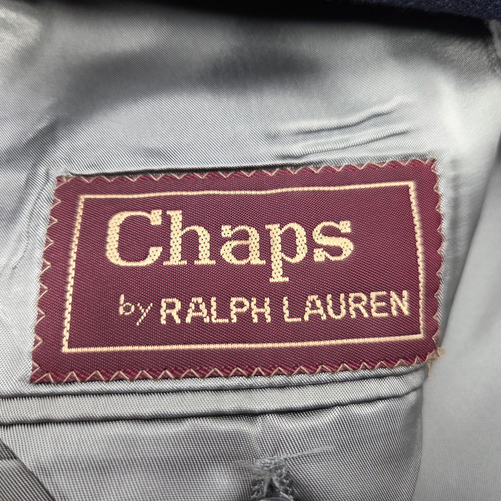 Vintage Chaps Ralph Lauren Blazer Mens Gold Button USA Navy Blue 100% Wool 46?