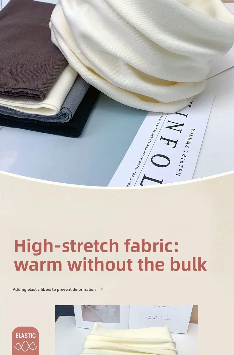 Pure Wool Knitted Ring Scarf Elegant Neckerscarf Female Soft Warm Cashmere False