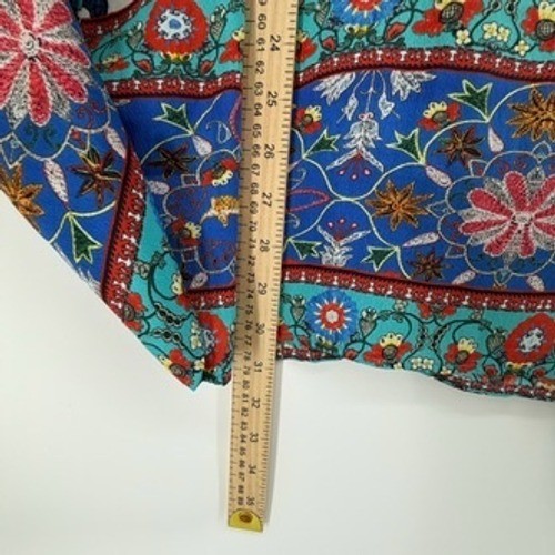 Sakkas Womens Cold Shoulder Poncho Top Boho Embellished Floral One Size 17030