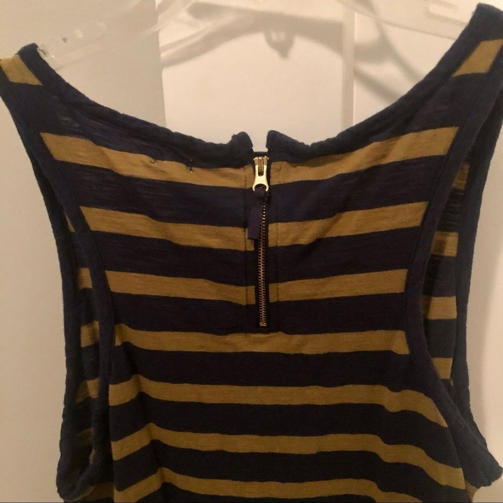 Green and navy striped J. Crew tank
