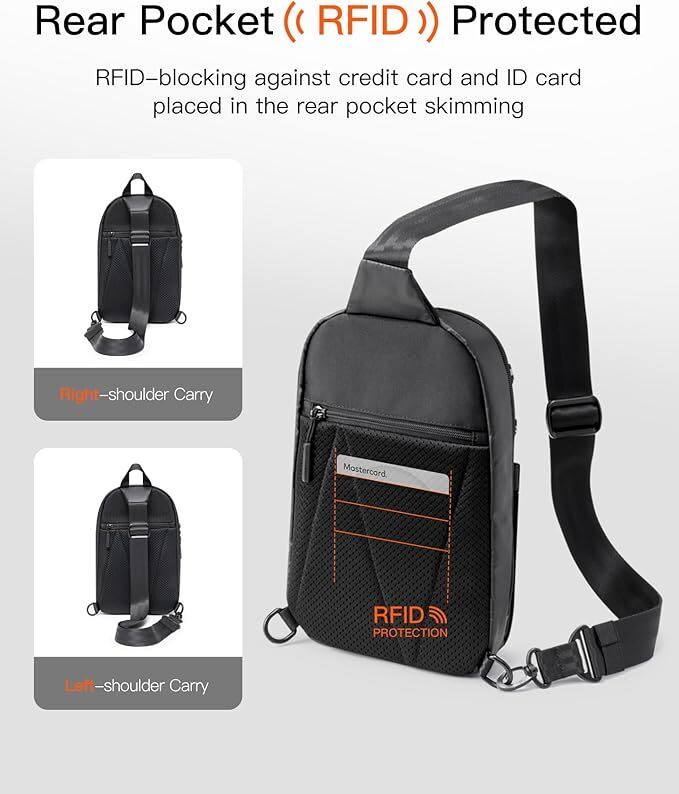 Inateck Sling Bag X-Row W/ RFID Blocking Spacious Crossbody Shoulder Chest