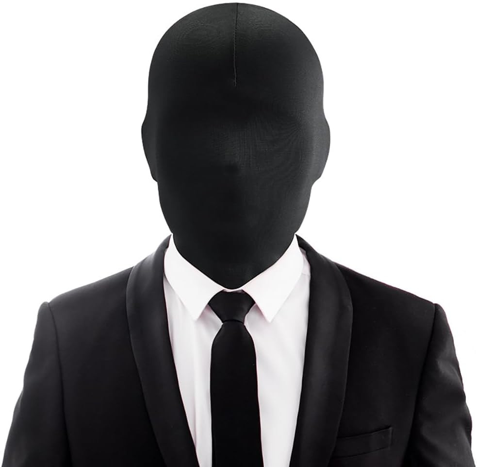 2 Pcs Black Full Face Mask Cover Faceless Skin Masks Halloween Cosplay Spandex H