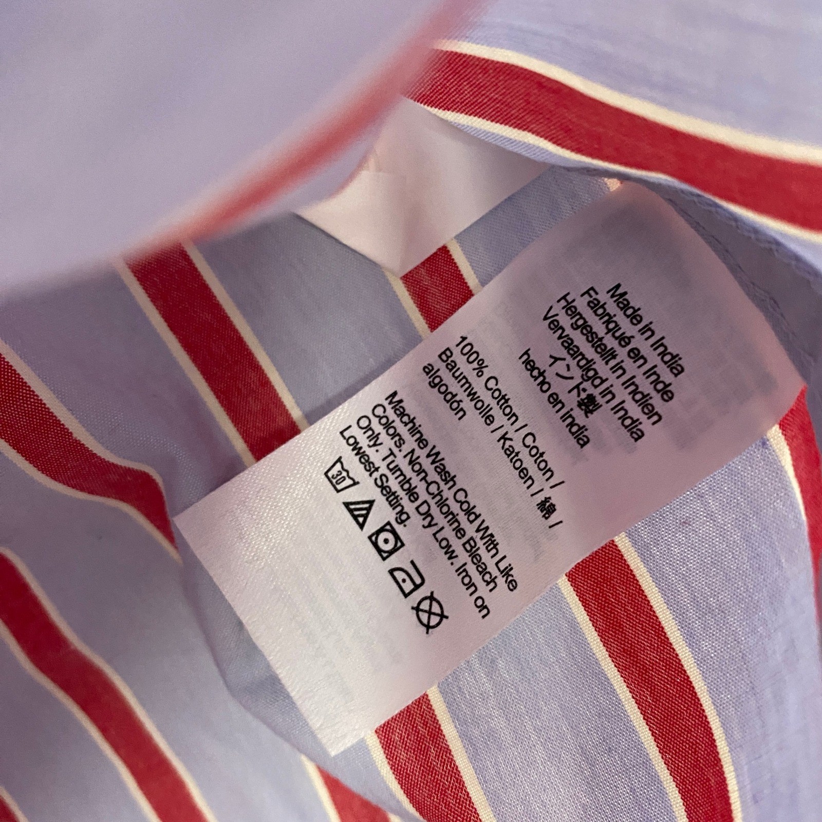 Madewell Top Womens 2XS Tranquil Blue Red Striped Easy Shirt Cotton 2XS NZ421