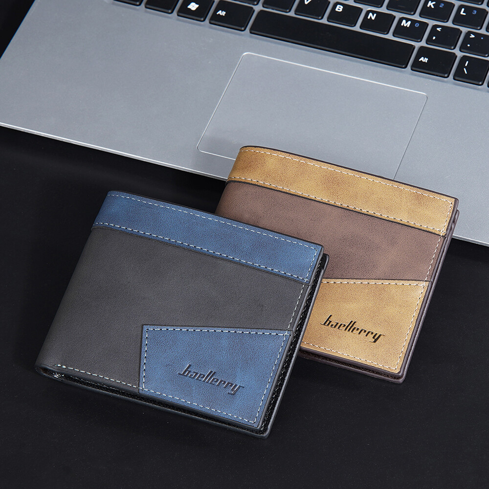 Men’s Leather Bifold ID Card Holder Purse Wallet Billfold Handbag Slim Clutch