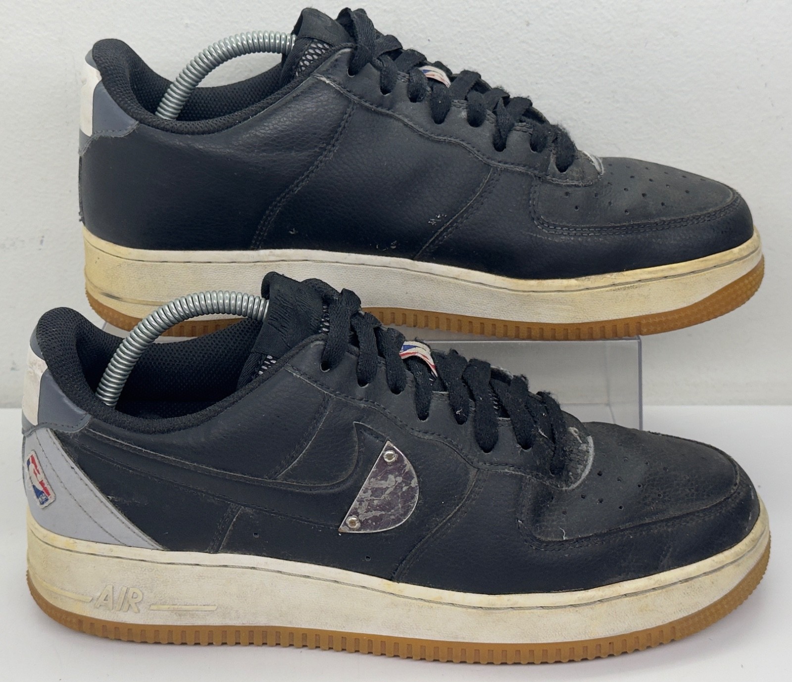 Nike Air Force 1 Low ’07 NBA Pack Black Silver Gum Sneakers CT2298-001 Size 10