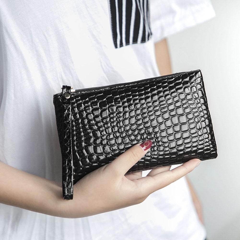 Wristlet Wallet Small Purse Bag Faux Crocodile Alligator Snake skin PU PVC