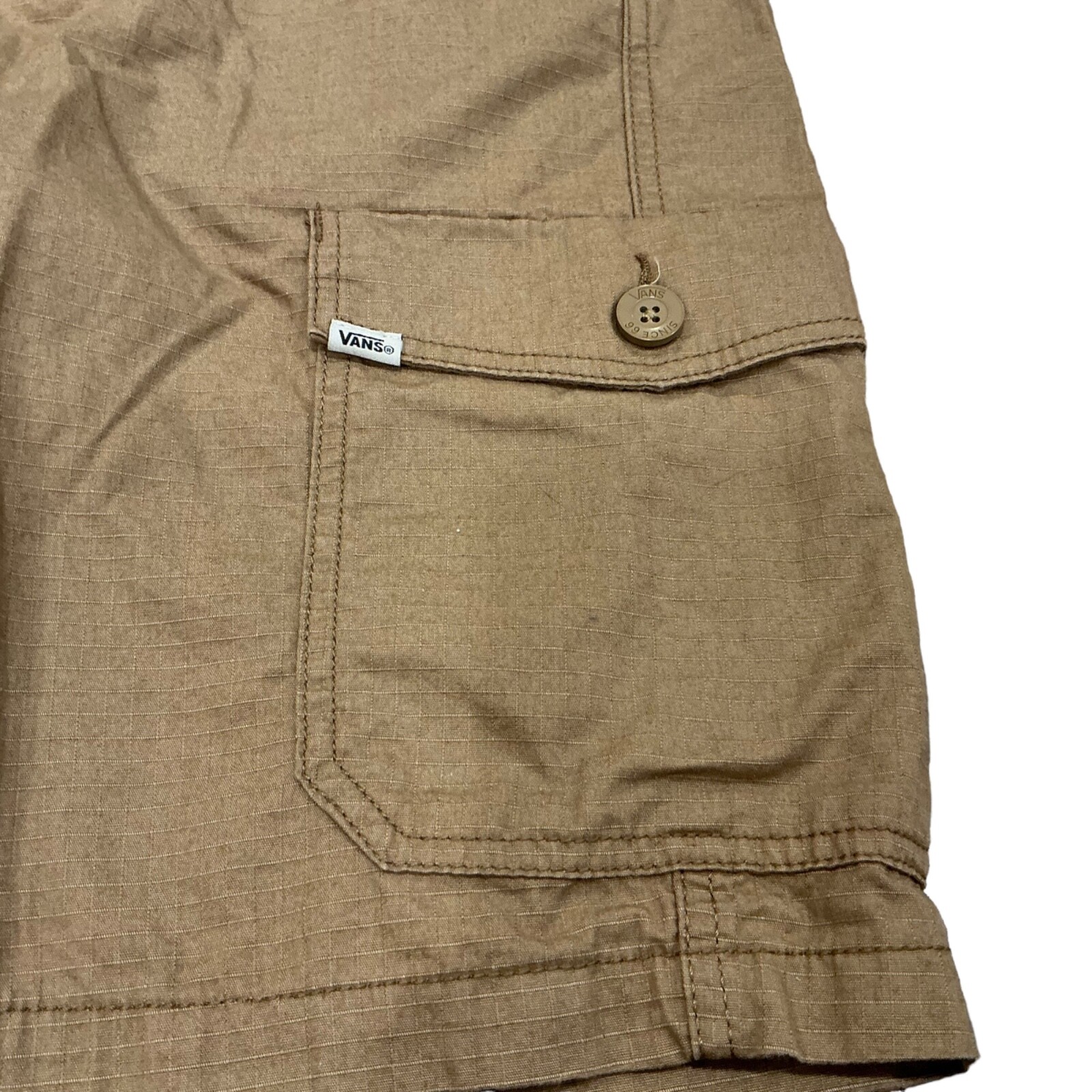 New 28×11 Vans GOODSMAN CARGO SHORTS Casual Cotton Pant KHAKI BROWN $48 Mens