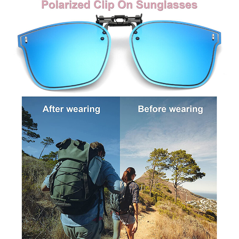 Polarized Clip On Sunglasses Eyewear Flip Up Lenses for Prescription Glasses
