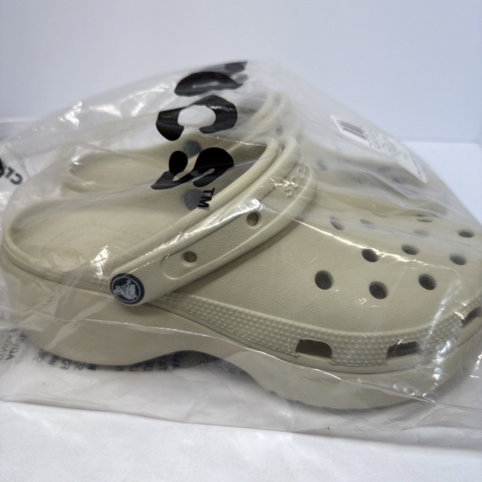 Crocs Mega Crush Clogs Platform Shoes Bone Ivory Men’s Size 7 Women Size 9