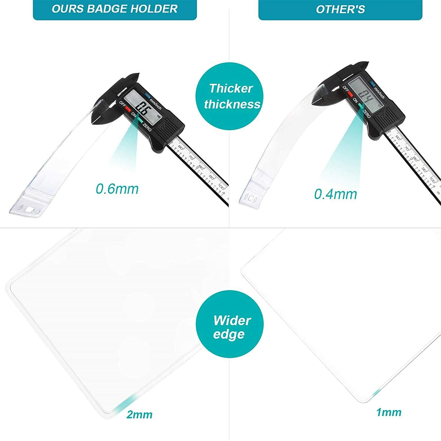 1 – 4 Pack WATERPROOF vertical ID Card Holder Credit Clear Badge hospital travel