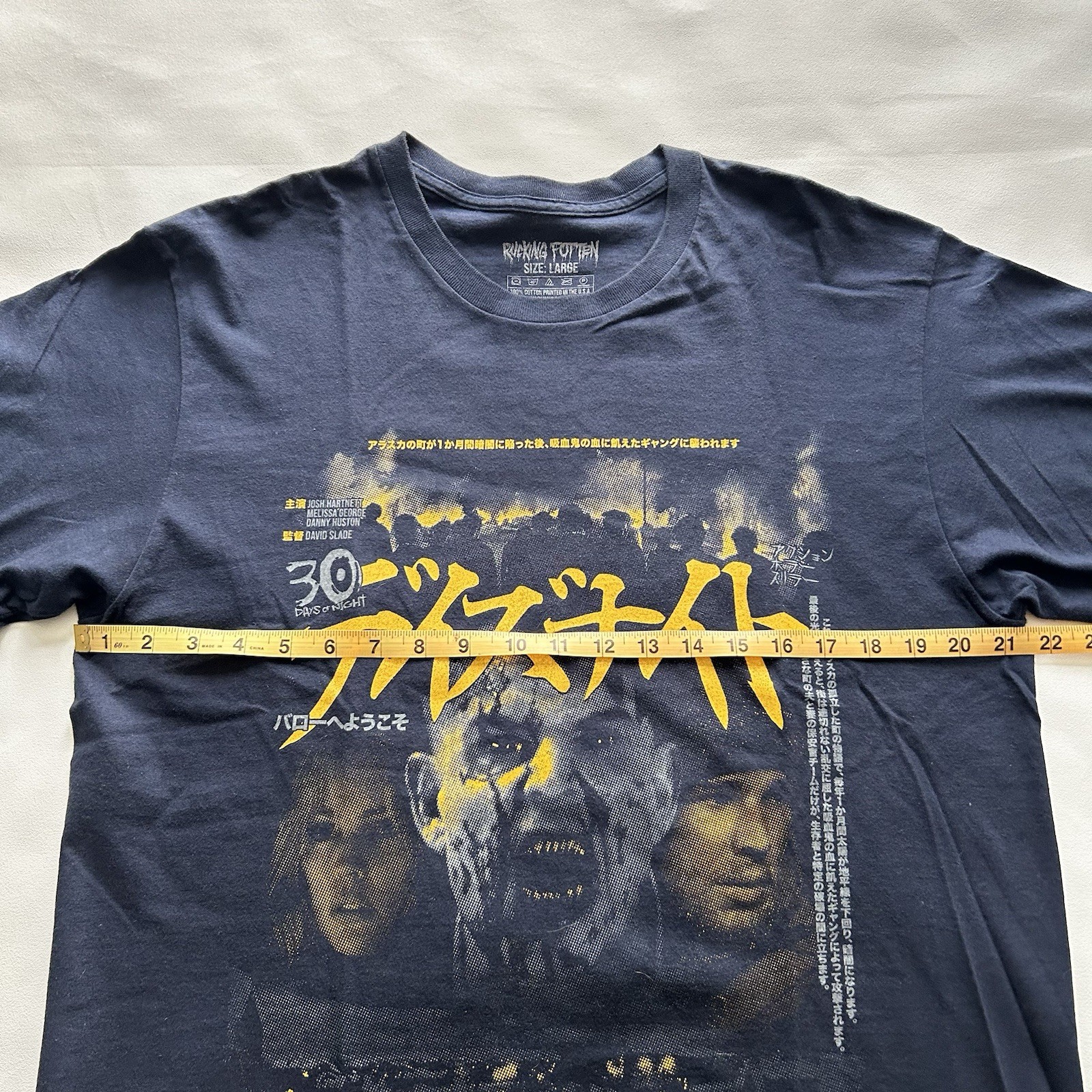 Rucking Fotten 30 Days of Night Movie Horror Blue Graphic T-Shirt Size L