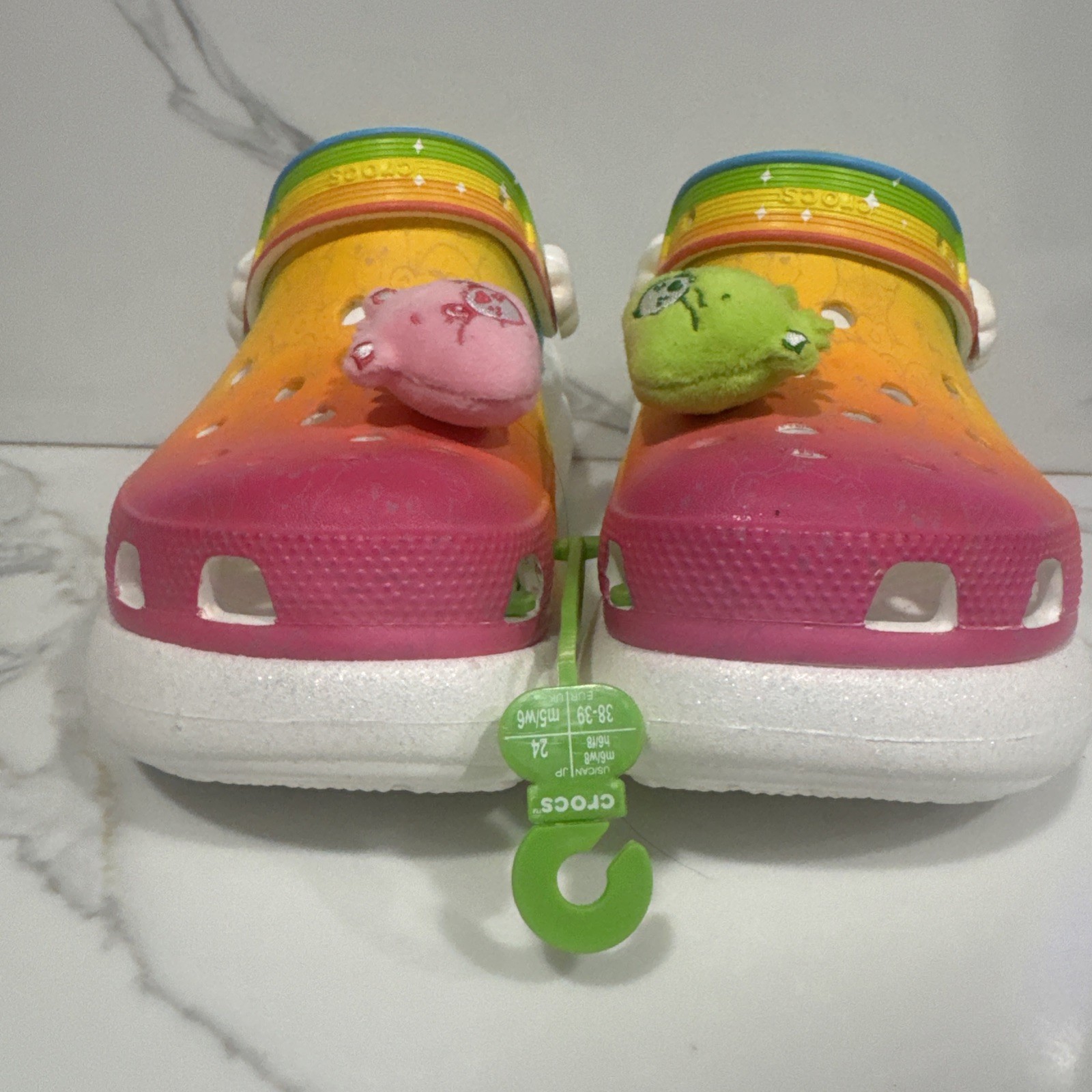 Care Bears Crush Clog Crocs Light Up Size W8 M6 Missing Care Bears Light Up