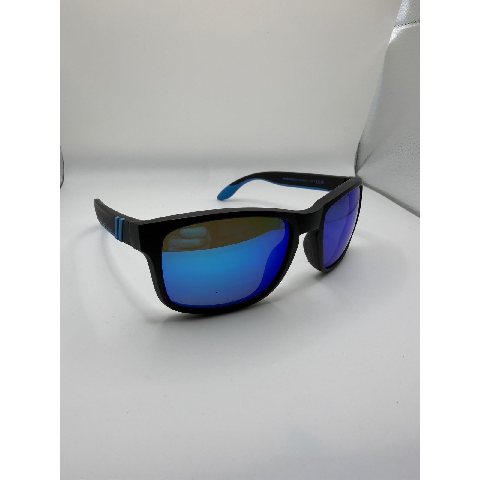 Blenders Watercoast Polarized Floating Sunglasses Matte Black Blue Mirror Lens