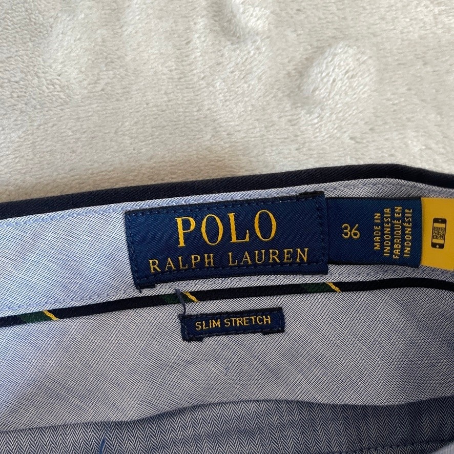 Polo Ralph Lauren Chino Shorts Mens W37 Navy Slim Stretch Flat Front 9in