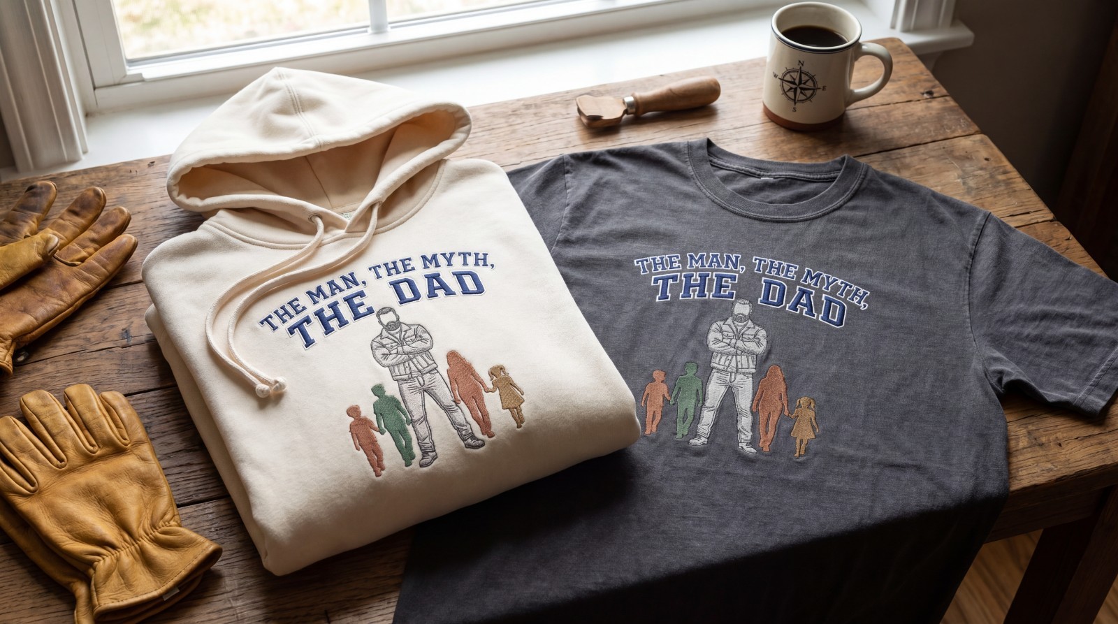 The Man The Myth The Dad Embroidered Shirt, Father’s Day Gift for Dad, Custom Da