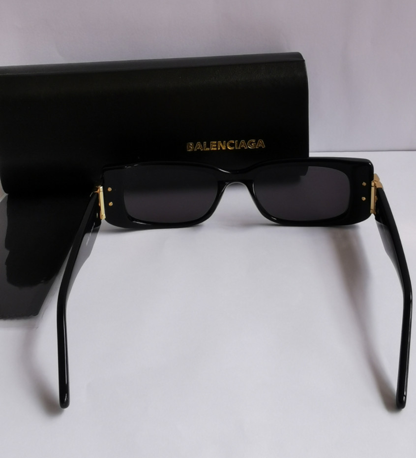 Authentic Balenciaga BB0096S Grey/Black Full-Rim Rectangle Unisex Sunglasses