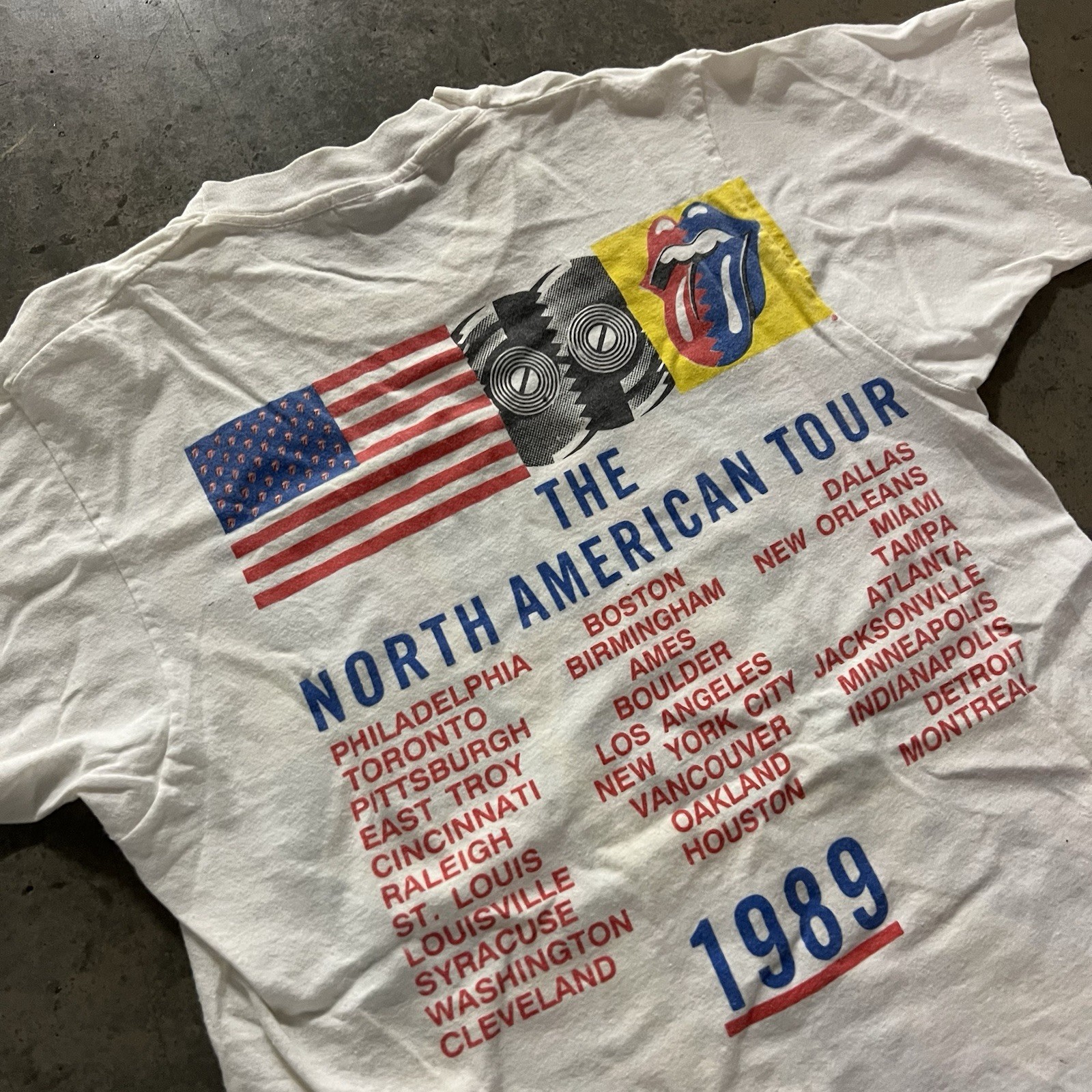 Vintage 1989 Rolling Stones North-American Tour Pop Art Shirt Size Small Rock