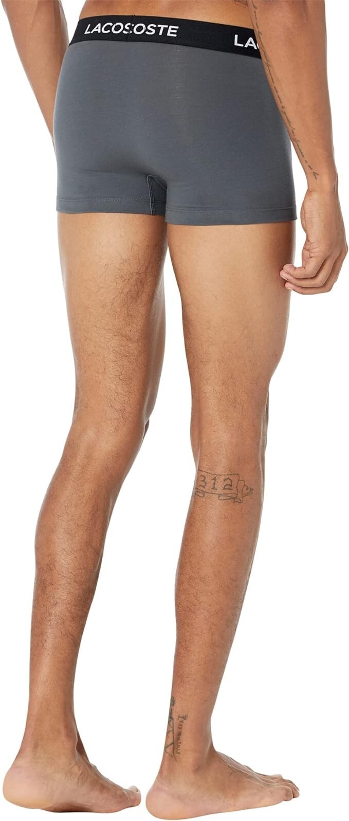 LACOSTE 5H5203 GREY REGULAR FIT 5-PACK MENS BOXER SIZE MEDIUM