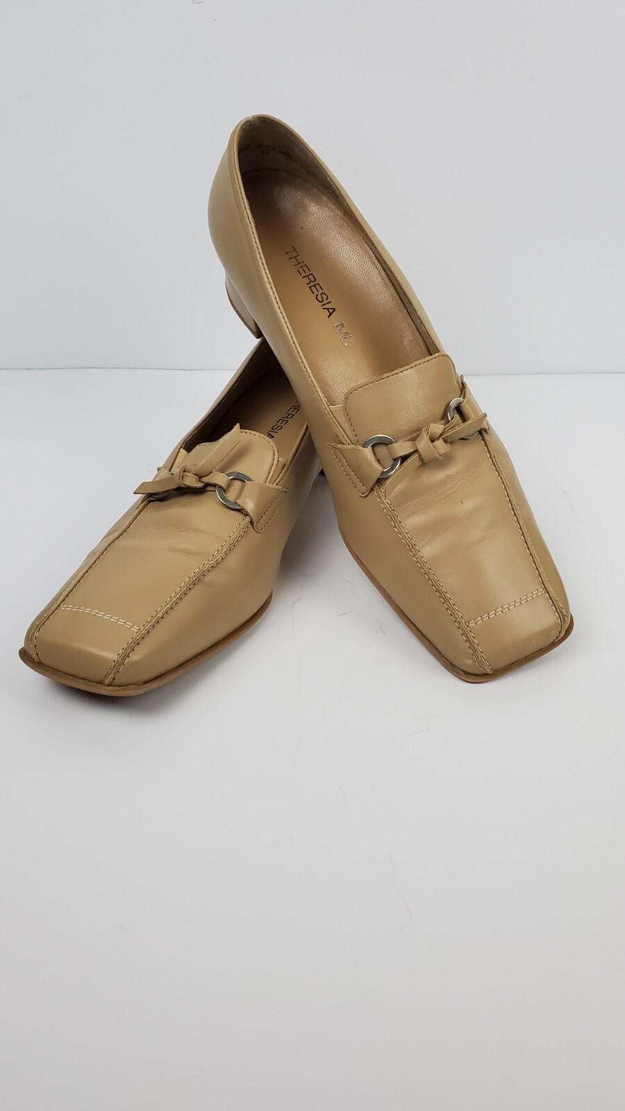 THERESIA M. Graham tan leather shoe Loafer heel 7.5 (9.5 US) Made in Germany