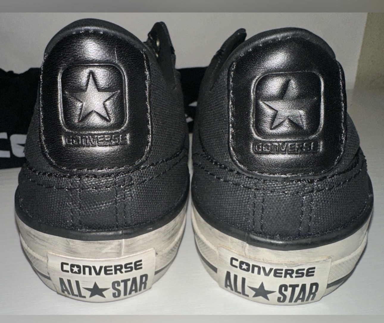 New Converse John Varvatos slip-on distressed black sneakers shoes Men 4 Women 6